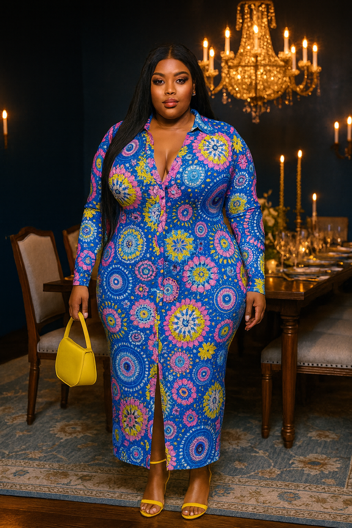 Vibrant Mandala Maxi Dress – Regular & Plus Size