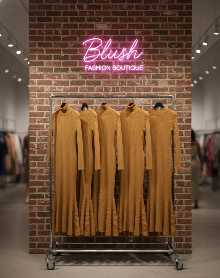 Curves & Class High Neck Winter Dress”