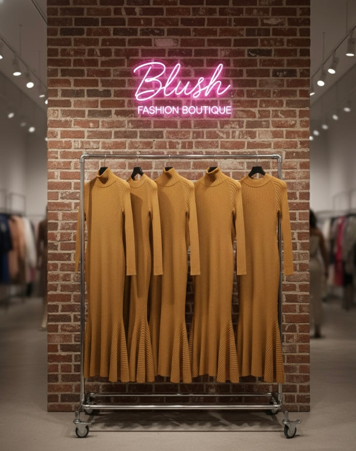 Curves & Class High Neck Winter Dress”